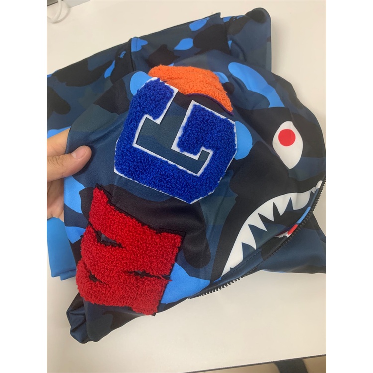 Áo Khoác Dây Kéo Bape Hình Cá Mập Thời Trang Đường Phố Cá Tính