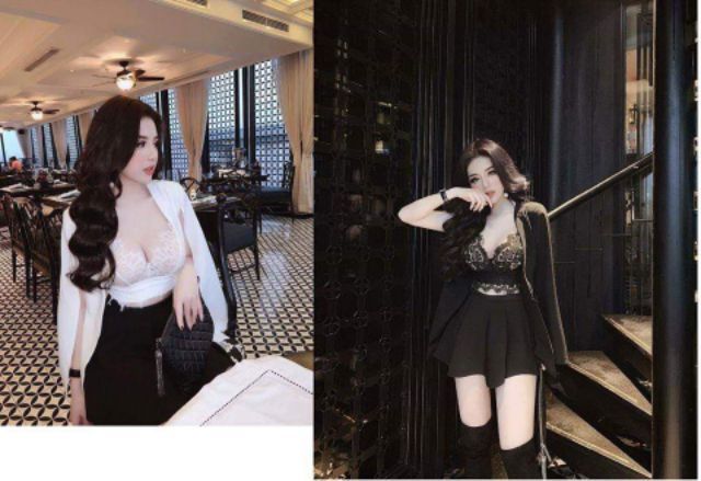 Sét 3 món .áo bra ren + chân váy có lót quần kèm áo khoác vest tay viền lông.