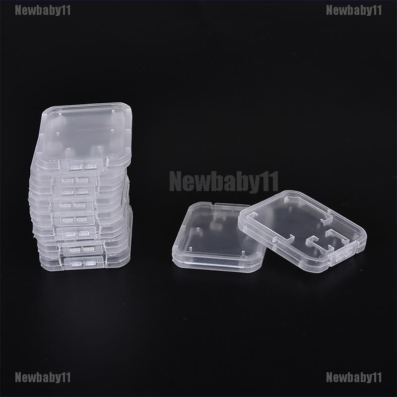 Set 10 Hộp Nhựa Trong Suốt Đựng Thẻ Nhớ Sd Sdhc Sdxc Tiện Dụng