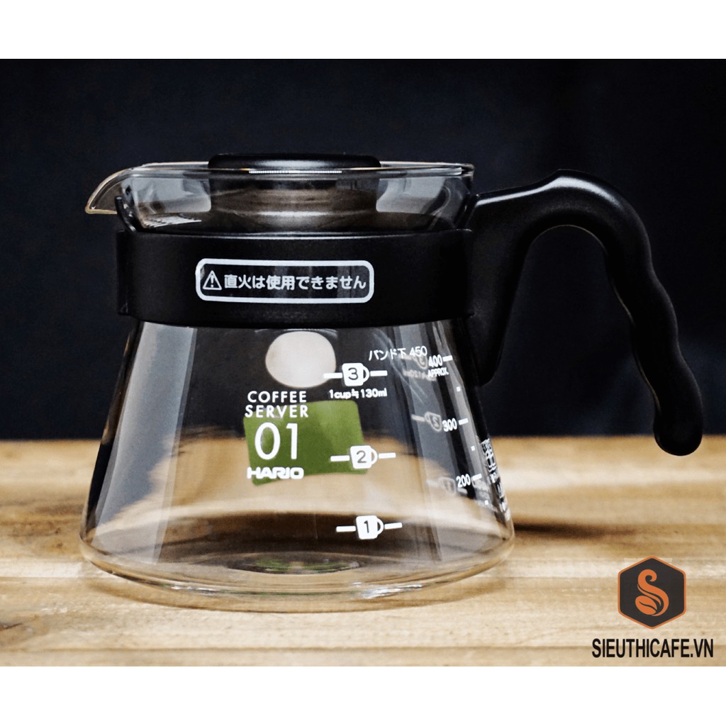 BÌNH ĐỰNG THỦY TINH HARIO V60 COFFEE SERVER VCS-01B 450ML