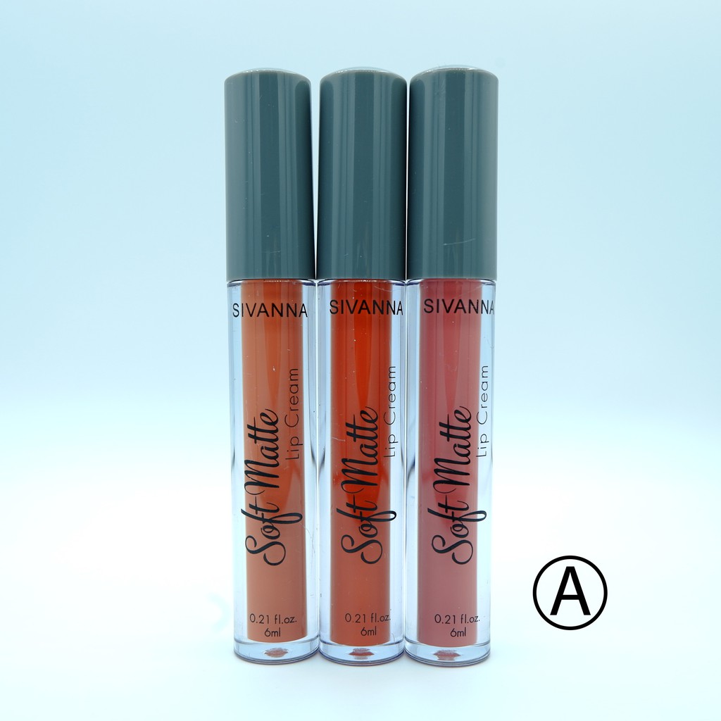Set Son Kem Lì 3 Cây Sivanna Colors Soft Matte Cream Lip Gloss HF359
