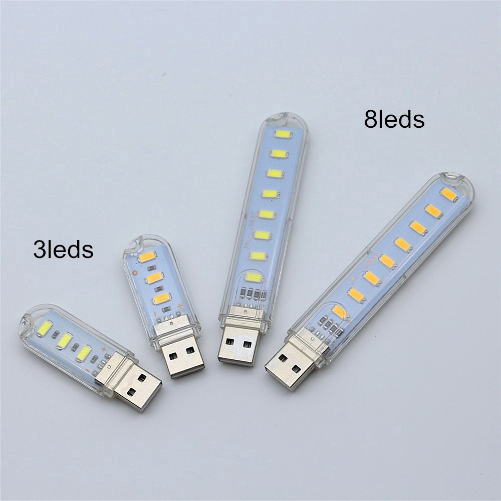 Thanh đèn LED usb siêu sáng mini gồm 3/8 bóng thích hợp để bàn học denchongcan