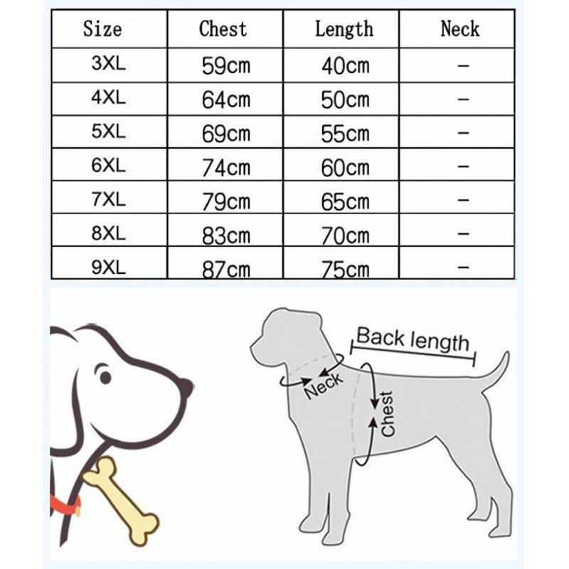 Quần áo cho chó lớn ADIDOG có tay dài mũ trùm đầu bán chạy số 1 - Áo chó size to đến 45Kg từ 3XL đến 9XL