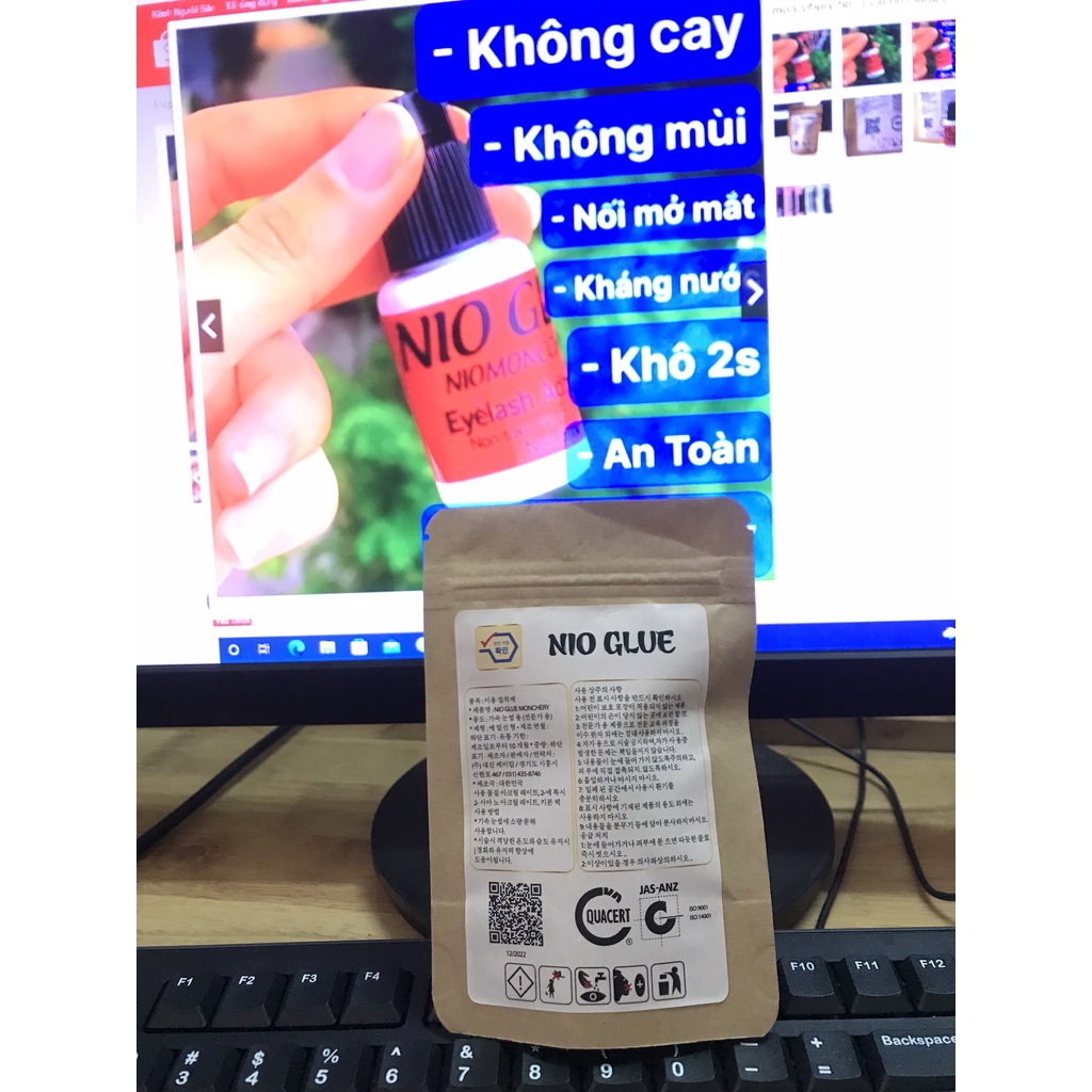 Keo Nối Mi Không Cay 100% Keo Nio Glue Monchery,Khô 2-3s Dành Cho Người Tự Nối,Hoặc Mới học Nối Mi