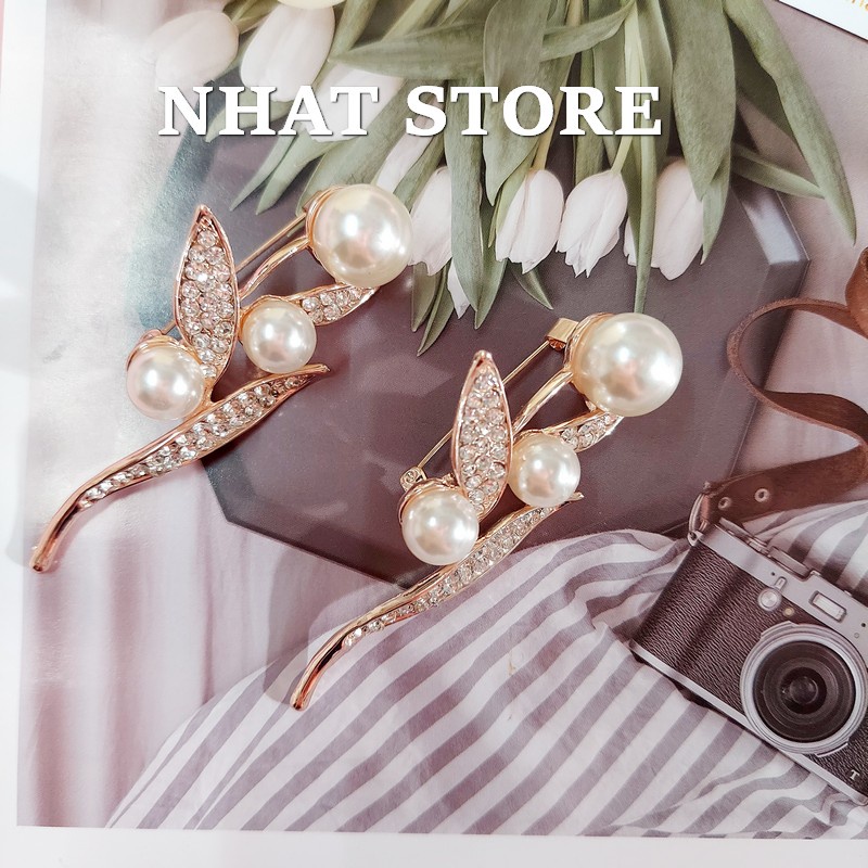 Ghim cài áo thời trang Hàn Quốc, trâm cài cho nữ hình hoa Nhat Store