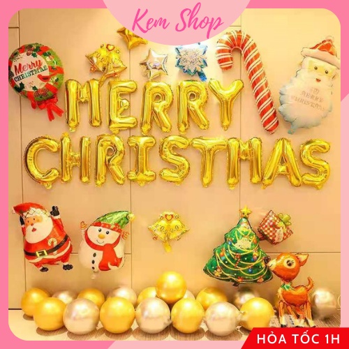 Set bóng trang trí chủ đề Noel Giáng Sinh Christmas - Kemshop