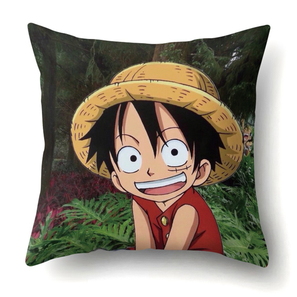 POLYESTER Áo Gối Vuông In Hình Nhân Vật Anime One Piece Cá Tính