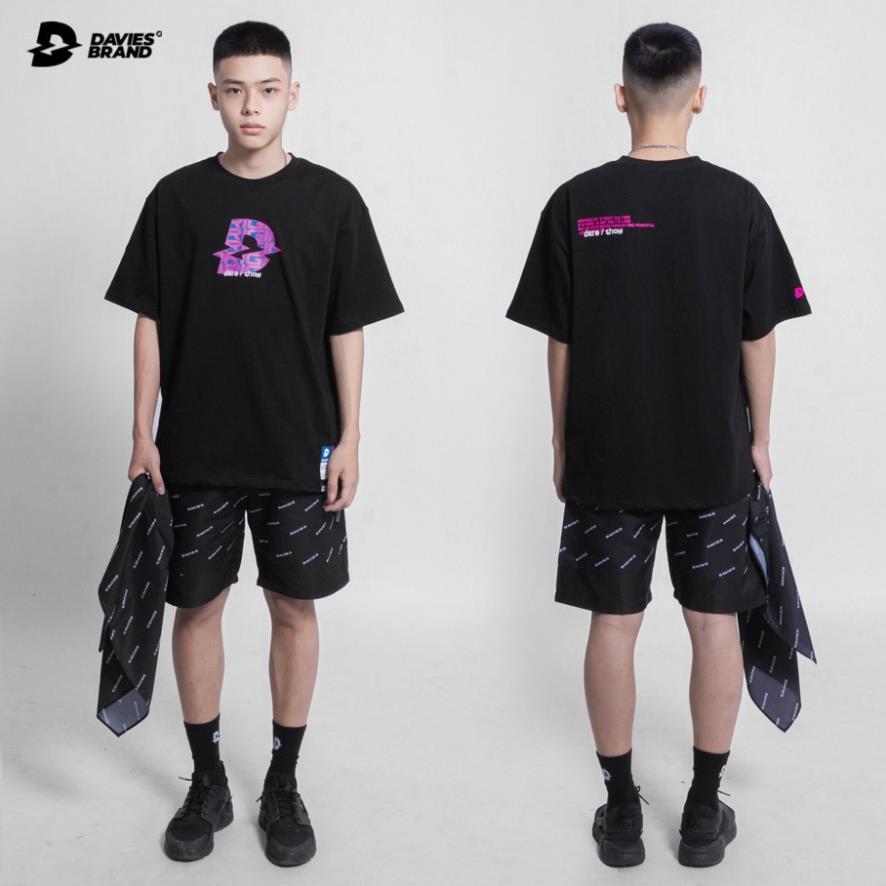 SALE!!!! Áo thun nam nữ form rộng tay lỡ đen Davies - Dare show merchandise Logo Tee. giá rẻ