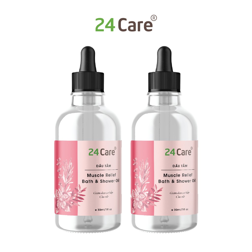 Combo 2 chai dầu tắm tinh dầu giảm đau cơ Nữ 24care - (30ML/CHAI)