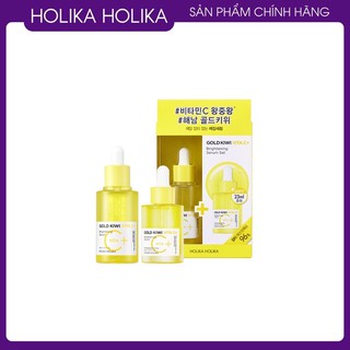Set 2 lọ tinh chất dưỡng ẩm, làm trắng da Holika Holika gold Kiwi vita C + Brightening Serum Set