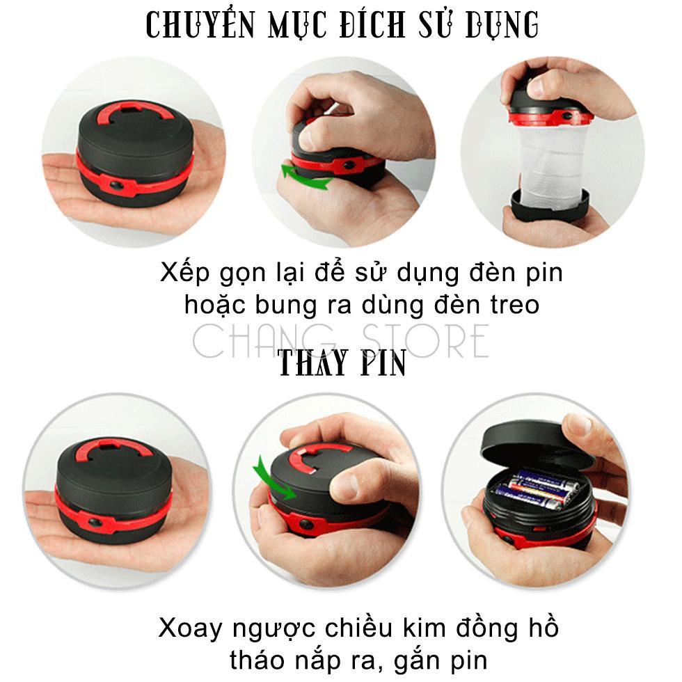 Đèn LED Cắm Trại Gấp Gọn Chống Nước Siêu Sáng Tiện Dụng