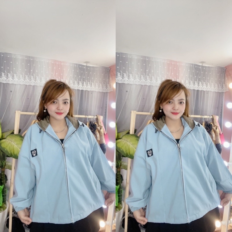 Khoác da lộn bigsize quảng châu logo bò sữ thêu 50-85kg sẵn