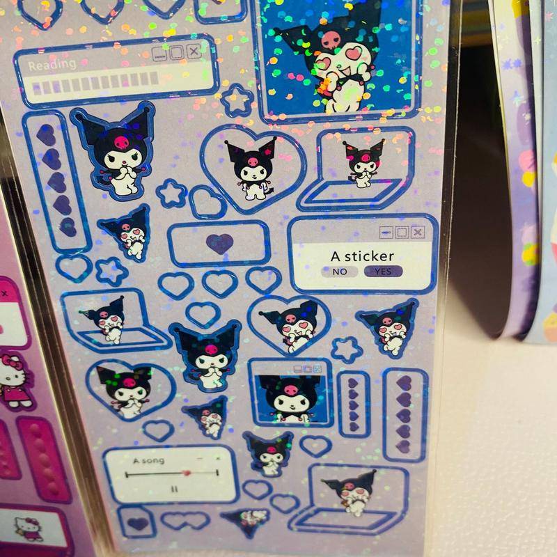 Miếng Dán Trang Trí Sổ Tay / Thẻ Ghi Chú Họa Tiết Sanrio mymelody Kuromi Cinnamoroll Dễ Thương Cho Bé