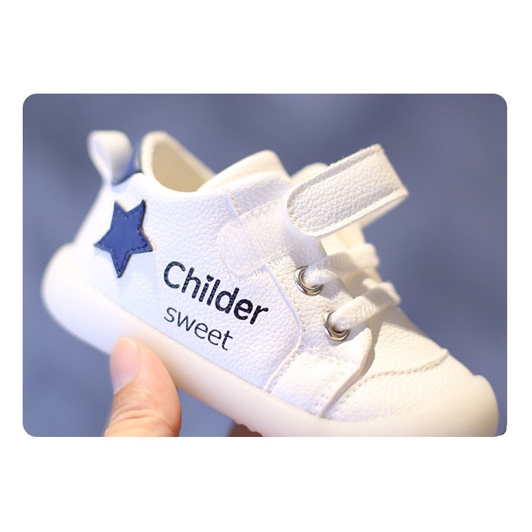 Giày thể thao trẻ em cao cấp cho bé từ 1 - 3 tuổi, Giày tập đi hình ngôi sao cho bé trai, bé gái dáng thể thao