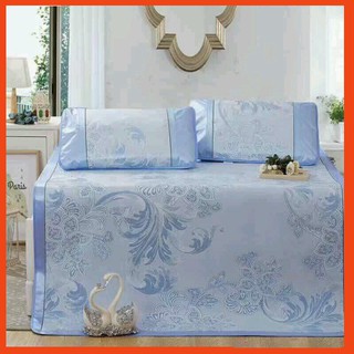 Chiếu Lụa Điều Hòa KIKO 1m6x2m 1m8x2m Siêu Mát TẶNG KÈM 2 Vỏ Gối