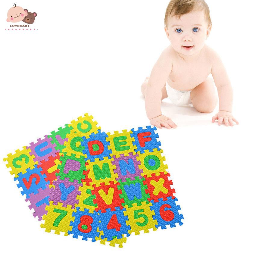 Bộ Đồ Chơi Xếp Hình Chữ Và Số Bằng Xốp Nhiều Màu Cho Bé