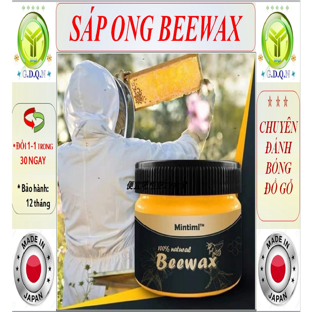 Hàng loại 1] Sáp ong Beewax đánh đồ gỗ, Sáp Tự Nhiên Làm Bóng Bàn Ghế Gỗ - Tủ Gỗ - Sàn Gỗ Đa Năng