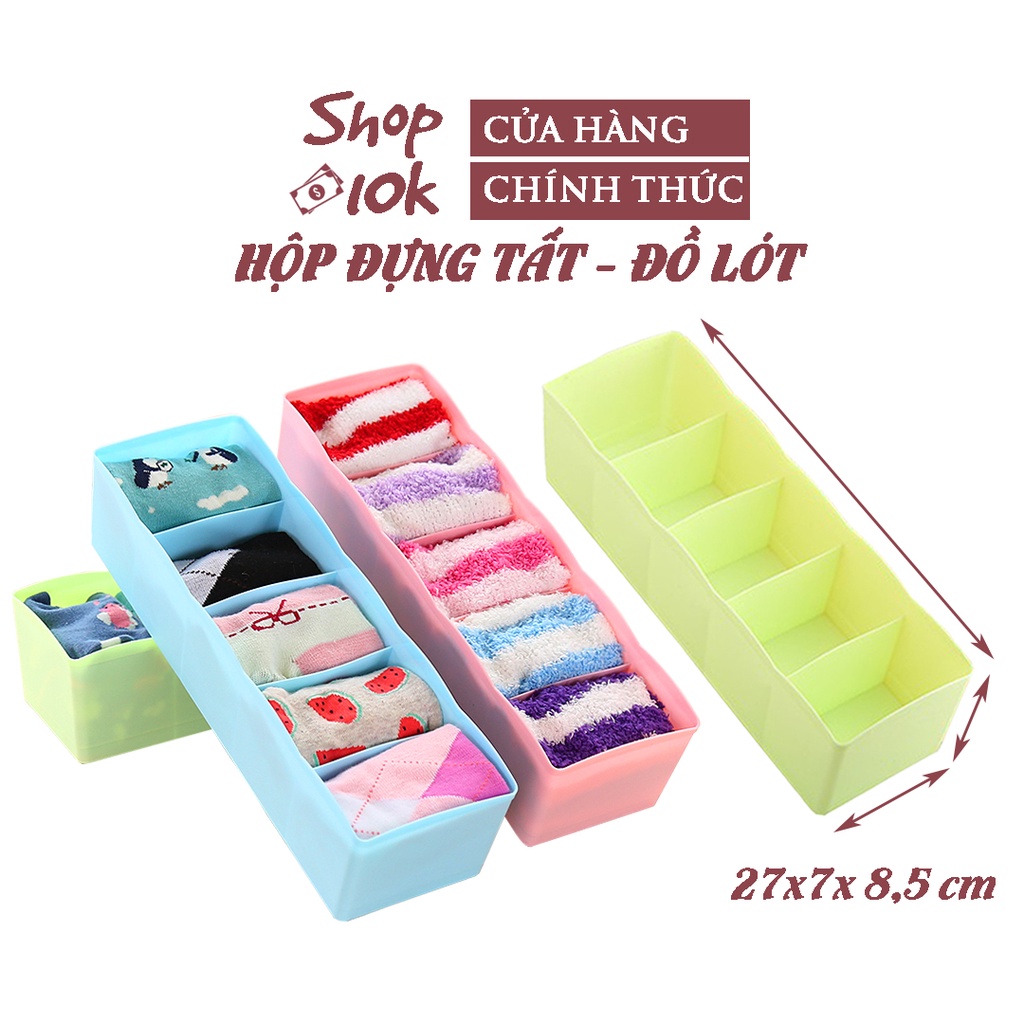 Hộp đựng đồ 5 ngăn - Hộp đựng tất, đồ lót bằng nhựa