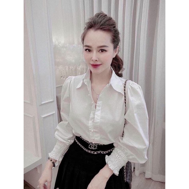 Áo Sơ Mi Tay Bo Chun Form Thụng Dáng Dấu Quần | BigBuy360 - bigbuy360.vn