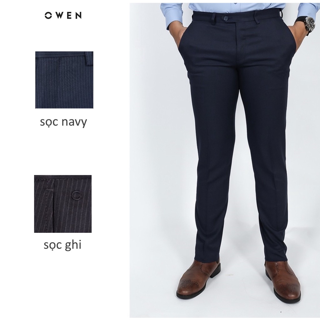OWEN - Quần âu nam Owen Slimfit Kẻ tăm chất Nano co dãn chống nhăn 90899 90897