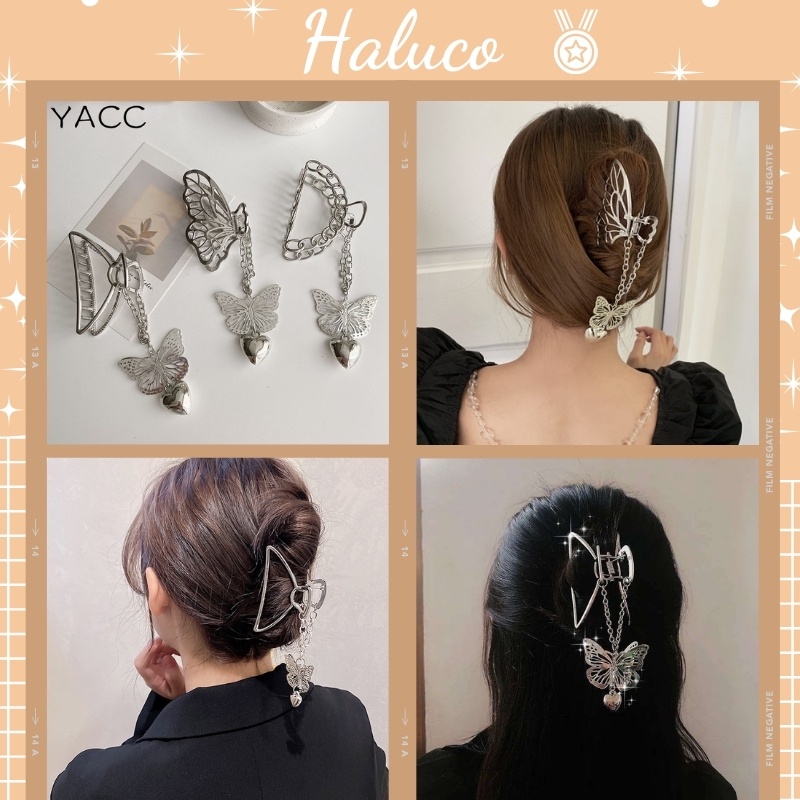 Kẹp tóc kim loại hình bướm phong cách Hàn Quốc,Kẹp càng cua cho nữ Haluco.accessories KT07