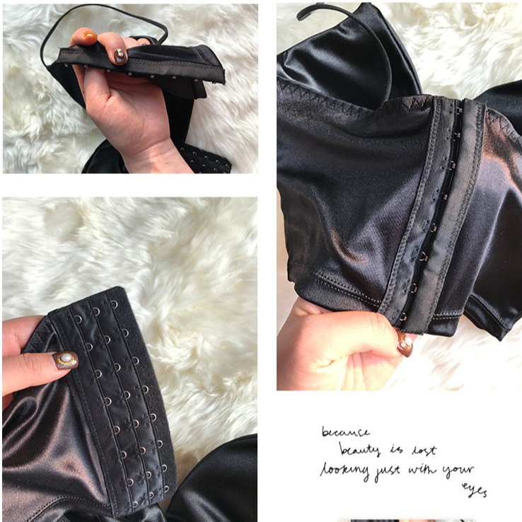 Ảnh thật ÁO CROP TOP 2 DÂY PHI BÓNG có khóa cài BRALETTE dáng dài satin