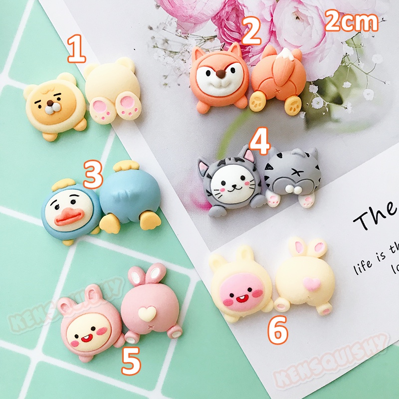 Cặp Mô Hình Đầu Đuôi Thú Trang Trí Slime / Ốp Điện Thoại / Mô Hình / Gắn Dép Crocs