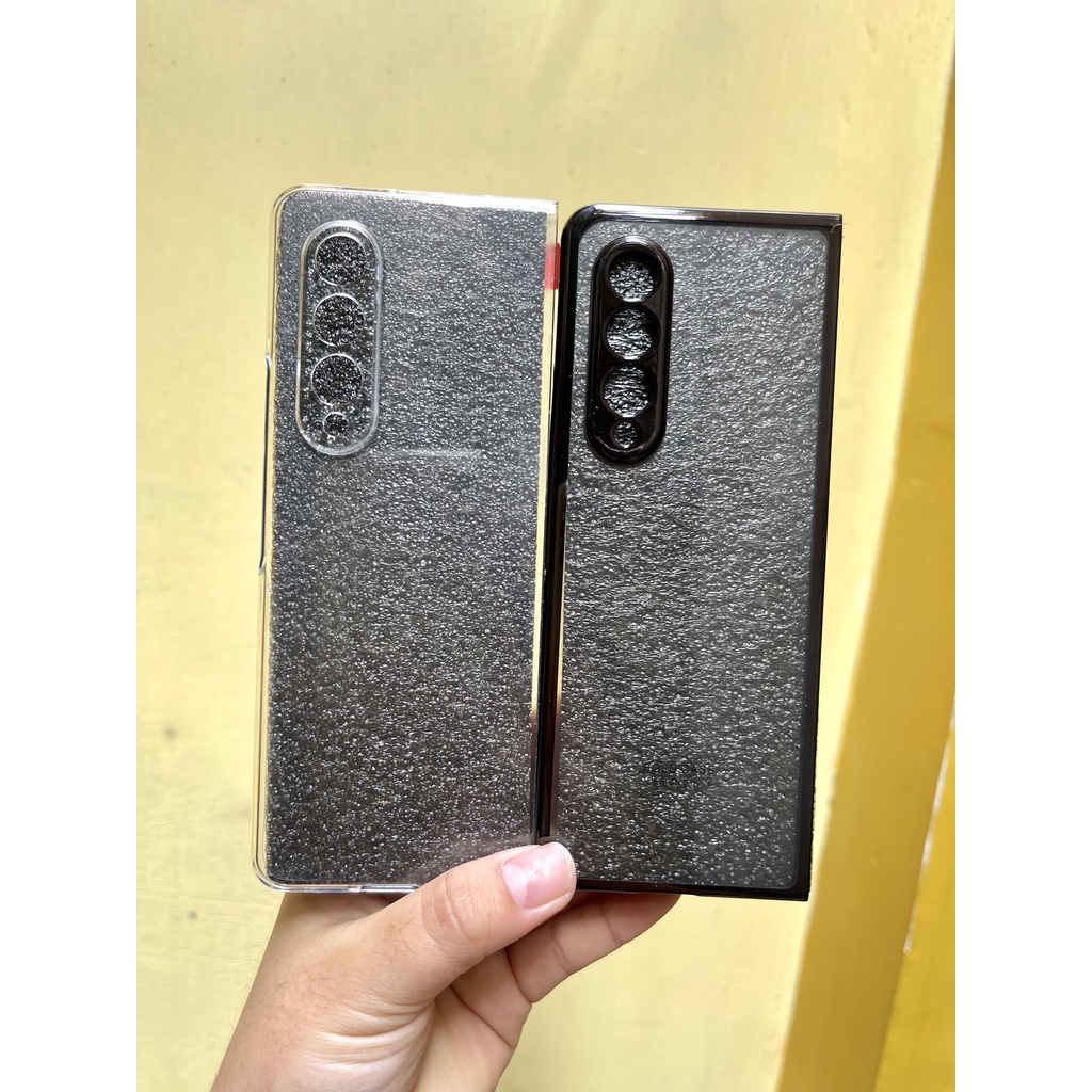 Ốp điện thoại PC cứng trong suốt viền mạ màu chống sốc cho Samsung Galaxy Z Fold3 Z Fold 3 4 5G Fold4