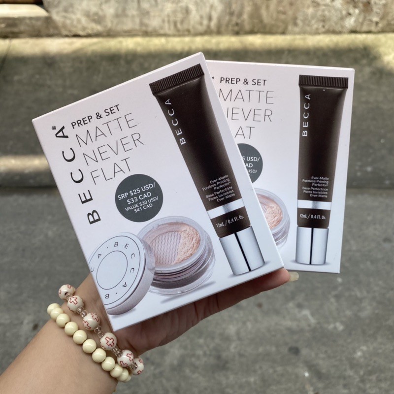 SET KEM LÓT / PHẤN PHỦ NGẬM NƯỚC BECCA PREP & SET MATTE NEVER FLAT.
