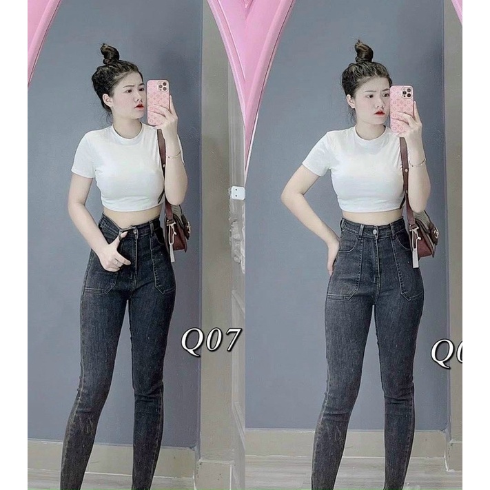 Quần jeans ôm túi vuông không đỉa