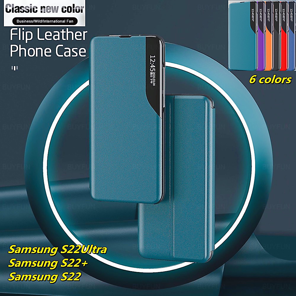 Bao Da Điện Thoại Nắp Lật Từ Tính Dạng Gập Thông Minh Cho Samsung Galaxy S22 Ultra plus S22Ultra S22plus Ốp