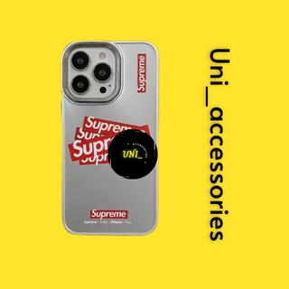 [Uni] Ốp lưng Iphone Sup Pre bạc logo đỏ 7plus/8plus/x/xr/xs/11/12/13/pro/max/promax