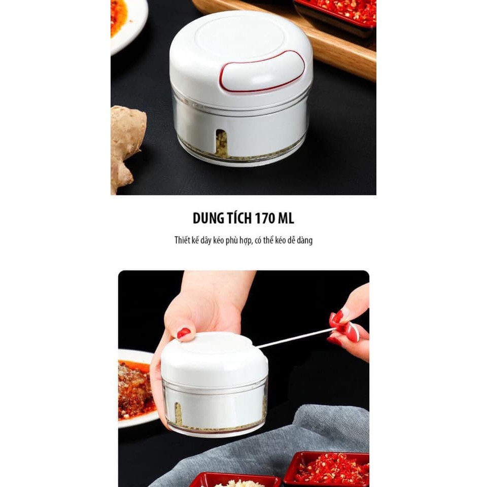 Xay tỏi ớt mini bằng tay Mini Food Chopper, máy xay thịt thực phẩm - Mian mart giúp bạn tiết kiệm thời gian khi vào bếp