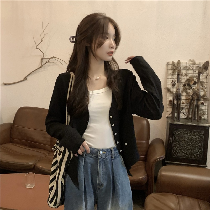 SUXI Áo Cardigan Cổ Chữ V Dáng Rộng Phong Cách Thời Trang Hàn Quốc Dành Cho Nữ