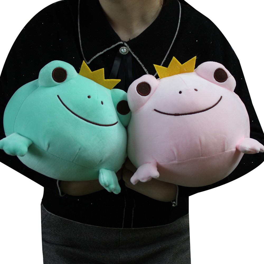 AIXINI 35/42cm Super Soft Squishmallow Frog Plush, Cute Frog Stuffed Animal with Smile Face, Squishy Frog Plush Pillow, Adorable Plush Frog Toy Gift for Kids Children Girls Boys, Unique Crown Frog Decoration