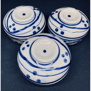 Bộ 3 thố mỡ thố chưng yến   thố cổ việt-  gốm sứ Nam Bộ vẽ tay đường kính 12cm
