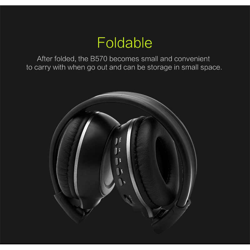 Zanzealot Tai Nghe bluetooth Không Dây b570  Hỗ Trợ Thẻ tf / sd Cho Điện Thoại iphone