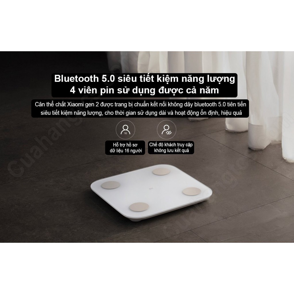 Cân sức khỏe Xiaomi Body fat Scale gen 2  phân tích 13 chỉ số cơ thể Digiworld BH 12 Tháng - Minh Tín Shop