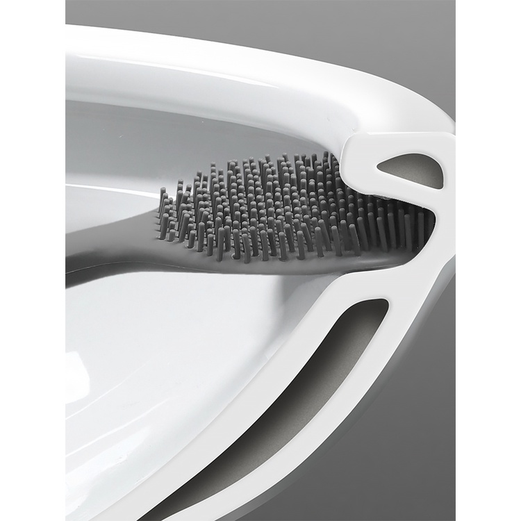 Bàn chải chà nhà vệ sinh/ bồn cầu bằng silicon không góc chết tiện dụng