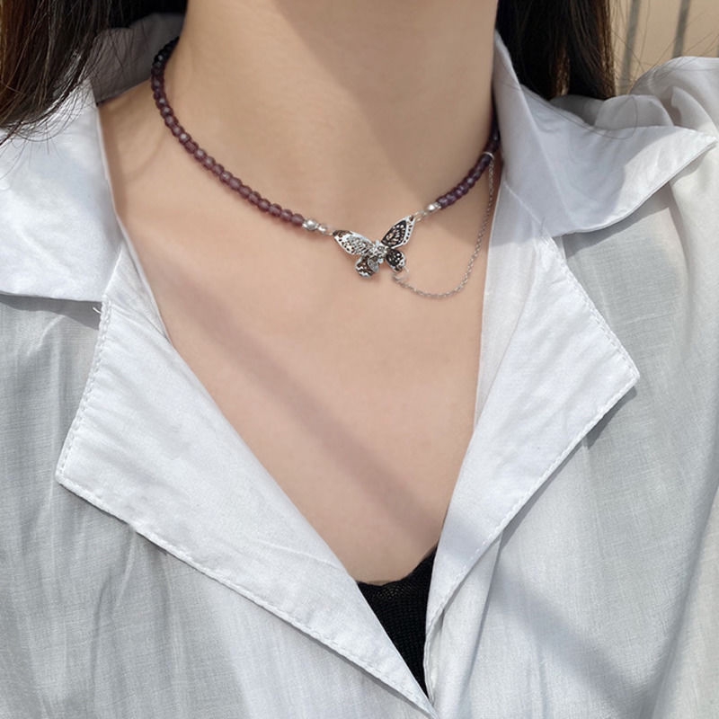 Vòng Cổ choker Mặt Bướm Đính Đá Pha Lê Phong Cách 22483