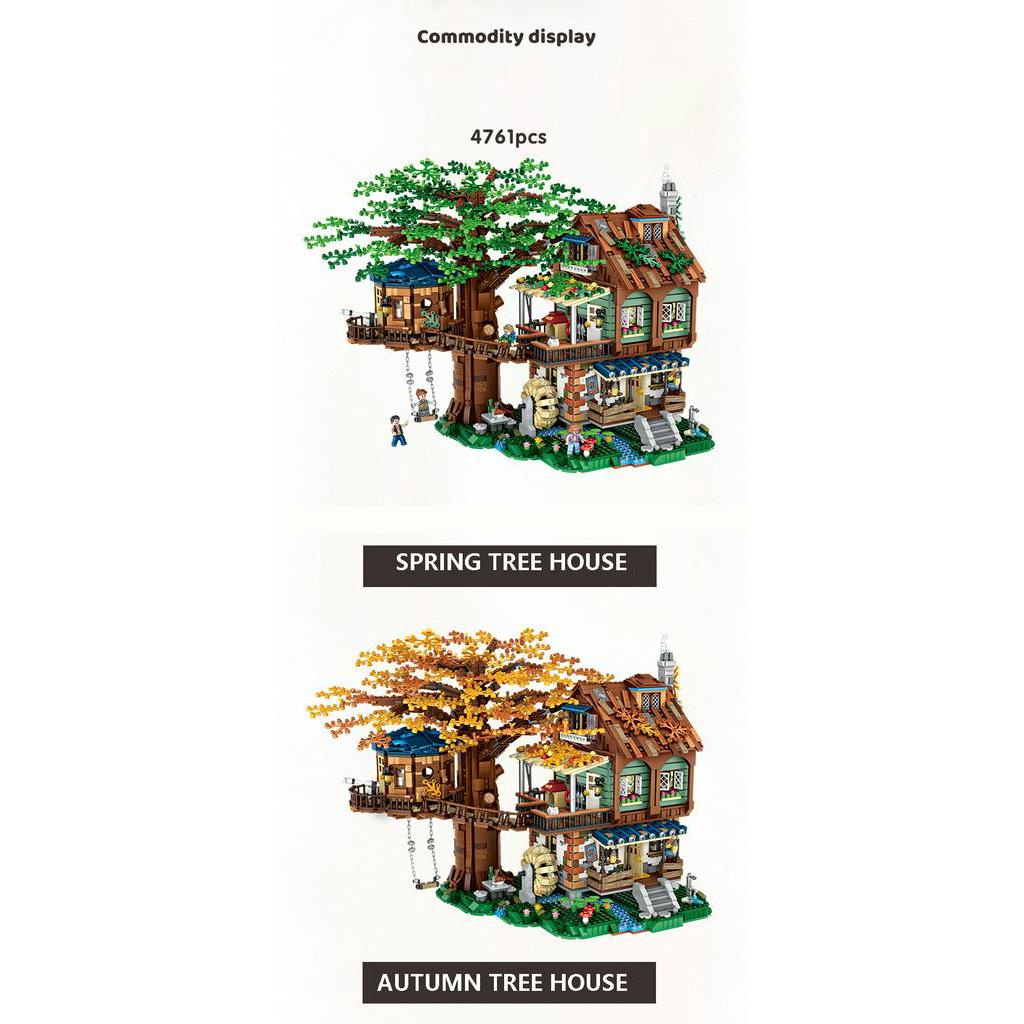 Lắp Ráp mô hình LOZ 1033 4761pcs mini DIY forest tree house with Figures nhà trên cây