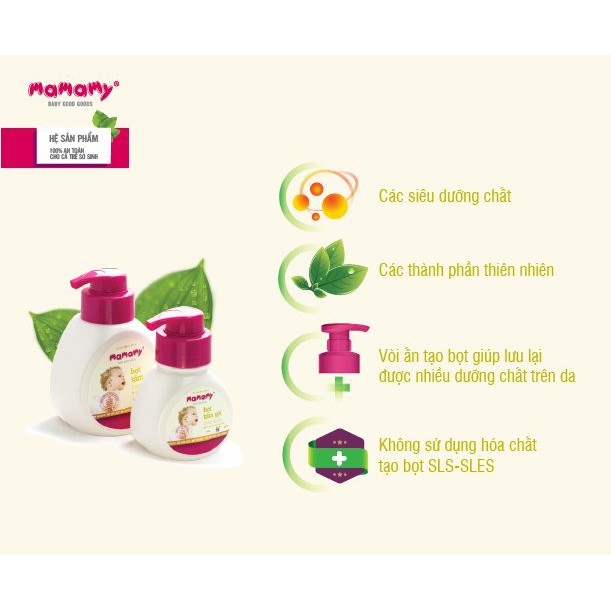 Bọt Tắm Gội Mamamy, sữa tắm gội bé hương Floral 400ml