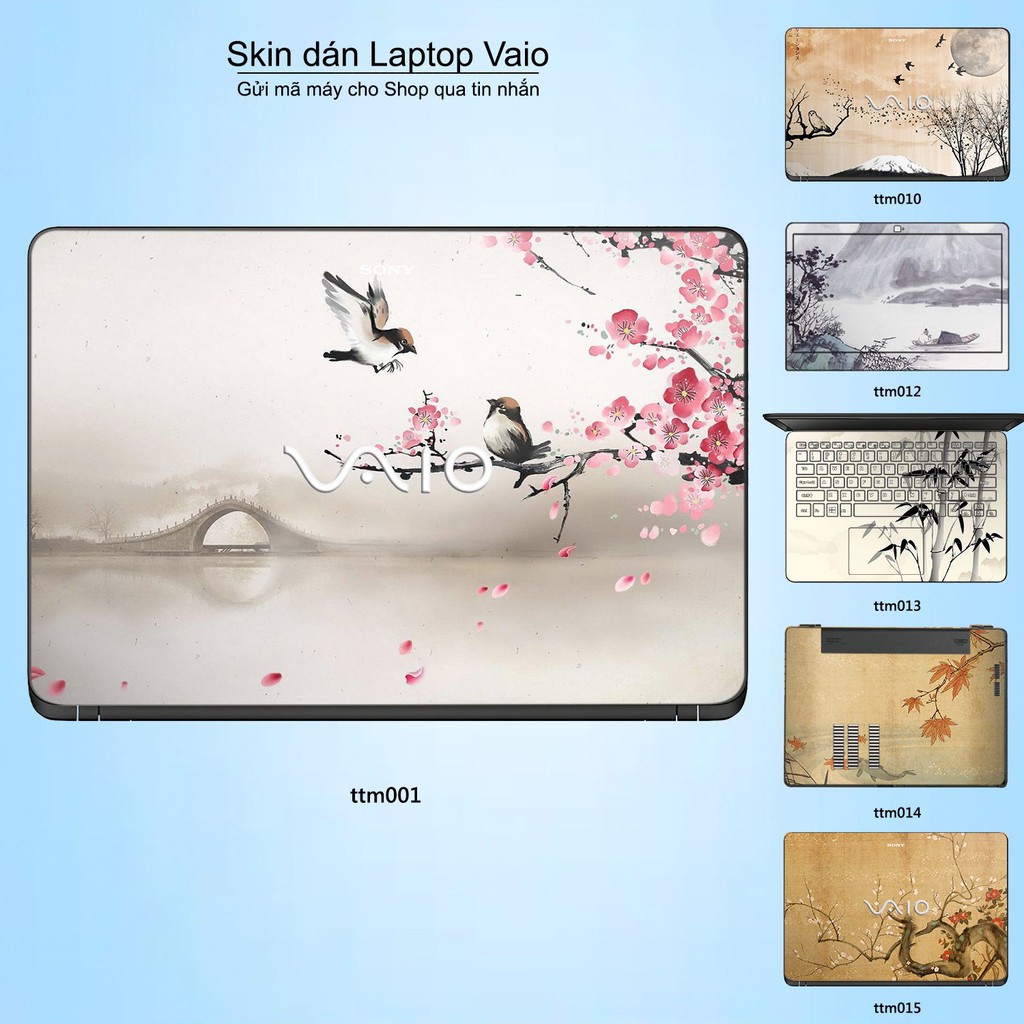 Skin dán Laptop Sony Vaio in hình Tranh thủy mặc (inbox mã máy cho Shop)