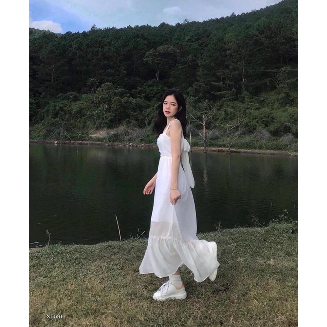 ĐẦM MAXI ĐUÔI CÁ NƠ LƯNG (KÈM VIDEO HÌNH THẬT)i