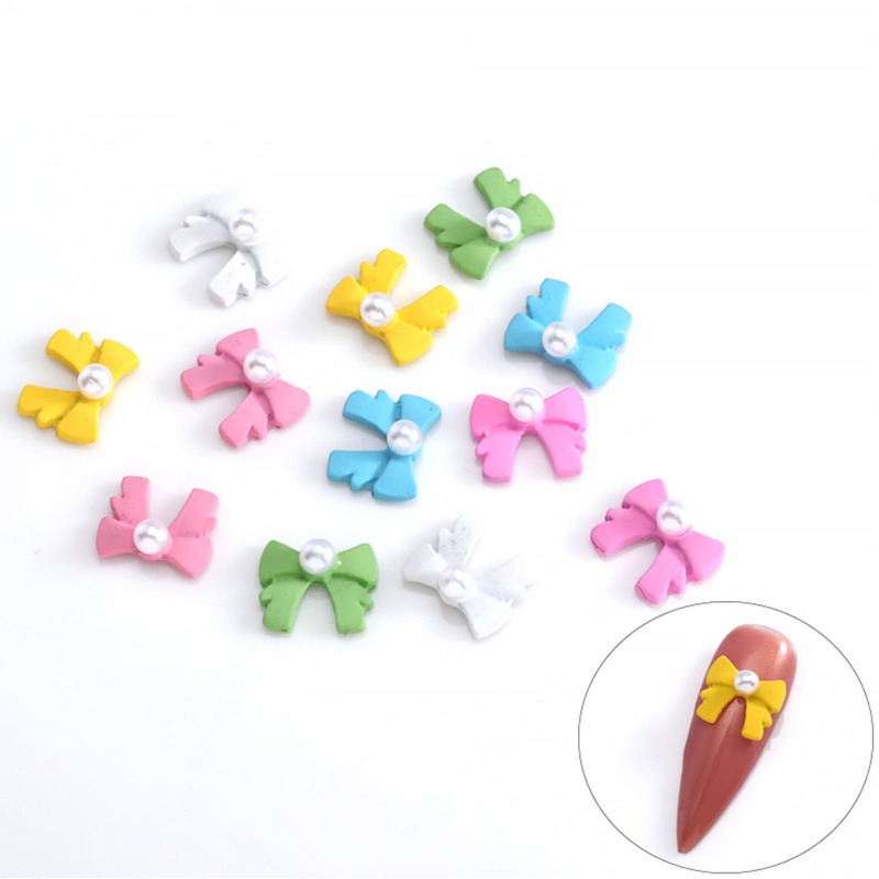 Hạt Ngọc Trai Nơ 3D Đính Trang Trí Móng Tay Nghệ Thuật