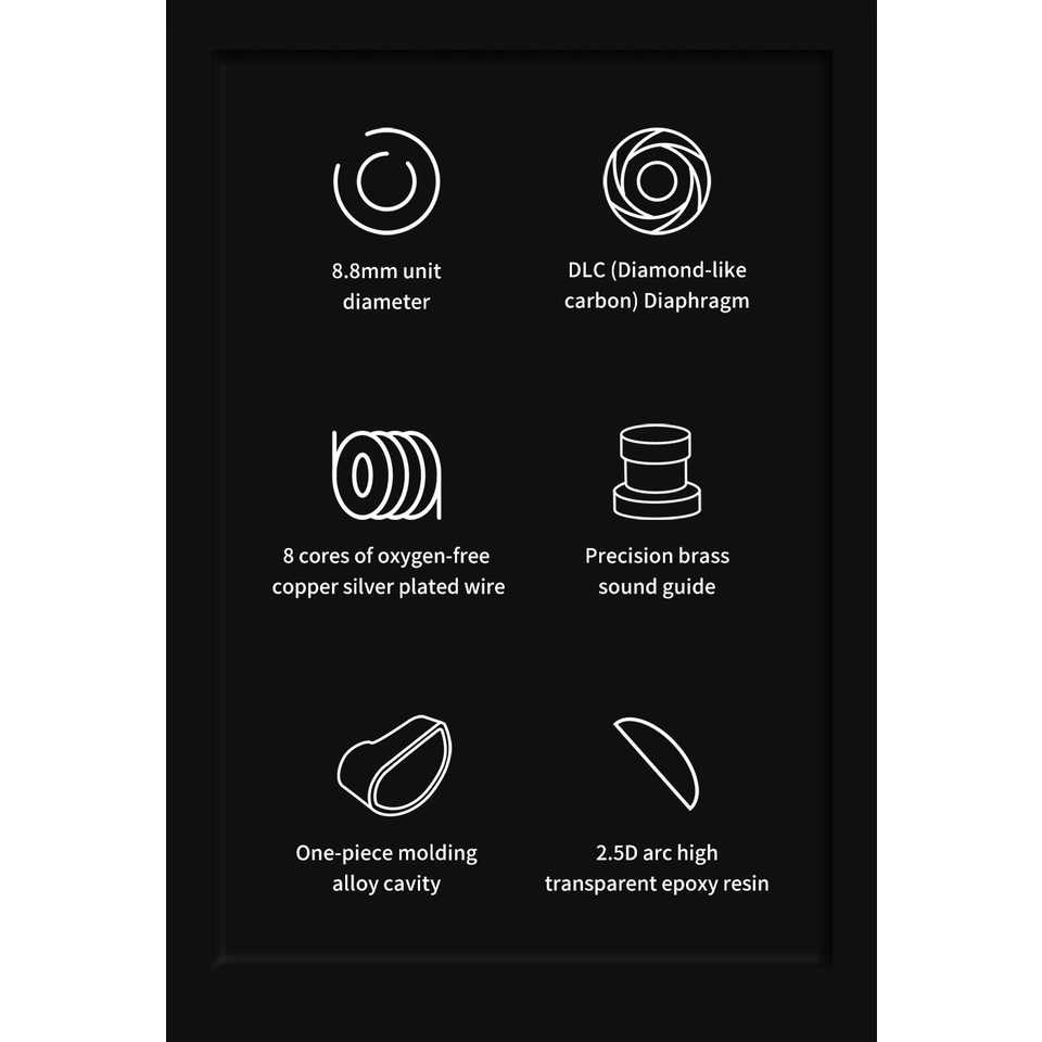 Tai Nghe Nhét Tai KBEAR INK 8.8mm DLC Diaphragm Có Dây Theo Dõi Âm Thanh HIFI