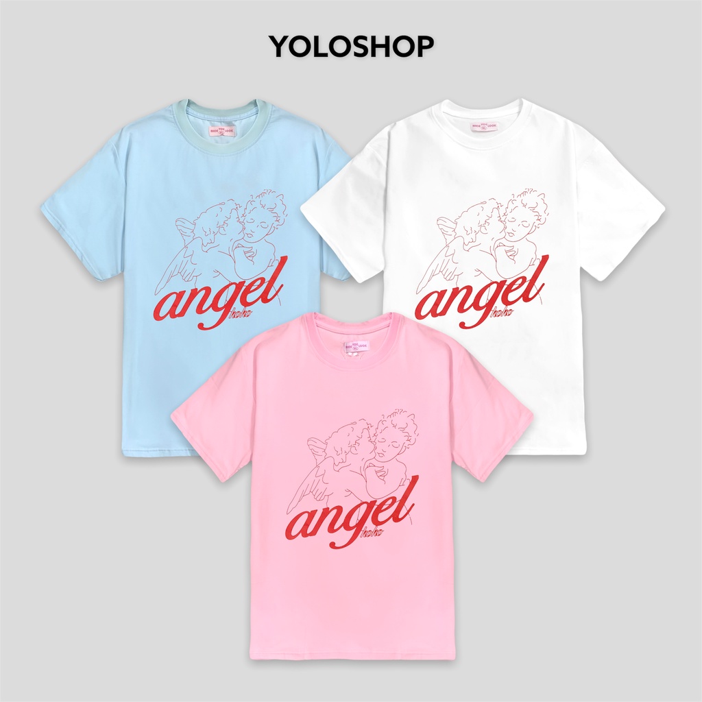 Áo thun tay lỡ ANGEL phông Unisex nam nữ tee oversize form rộng pull Ulzzang Streetwear Hàn Quốc vải mềm