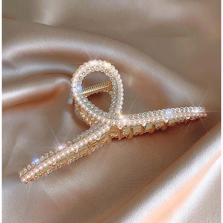 Kẹp Tóc Kim Loại Đính Ngọc Trai Opal Phong Cách Hàn Quốc 2022