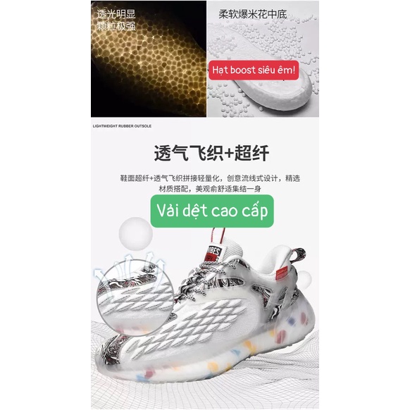 Giày thể thao namSIÊU CẤP, Mẫu sneaker nam đế BOOST QC đình đám 2022