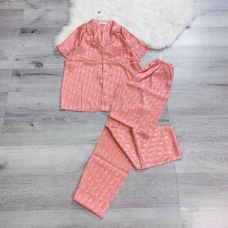 Myna Pyjamas - Pijama lụa gấm áo cộc quần dài